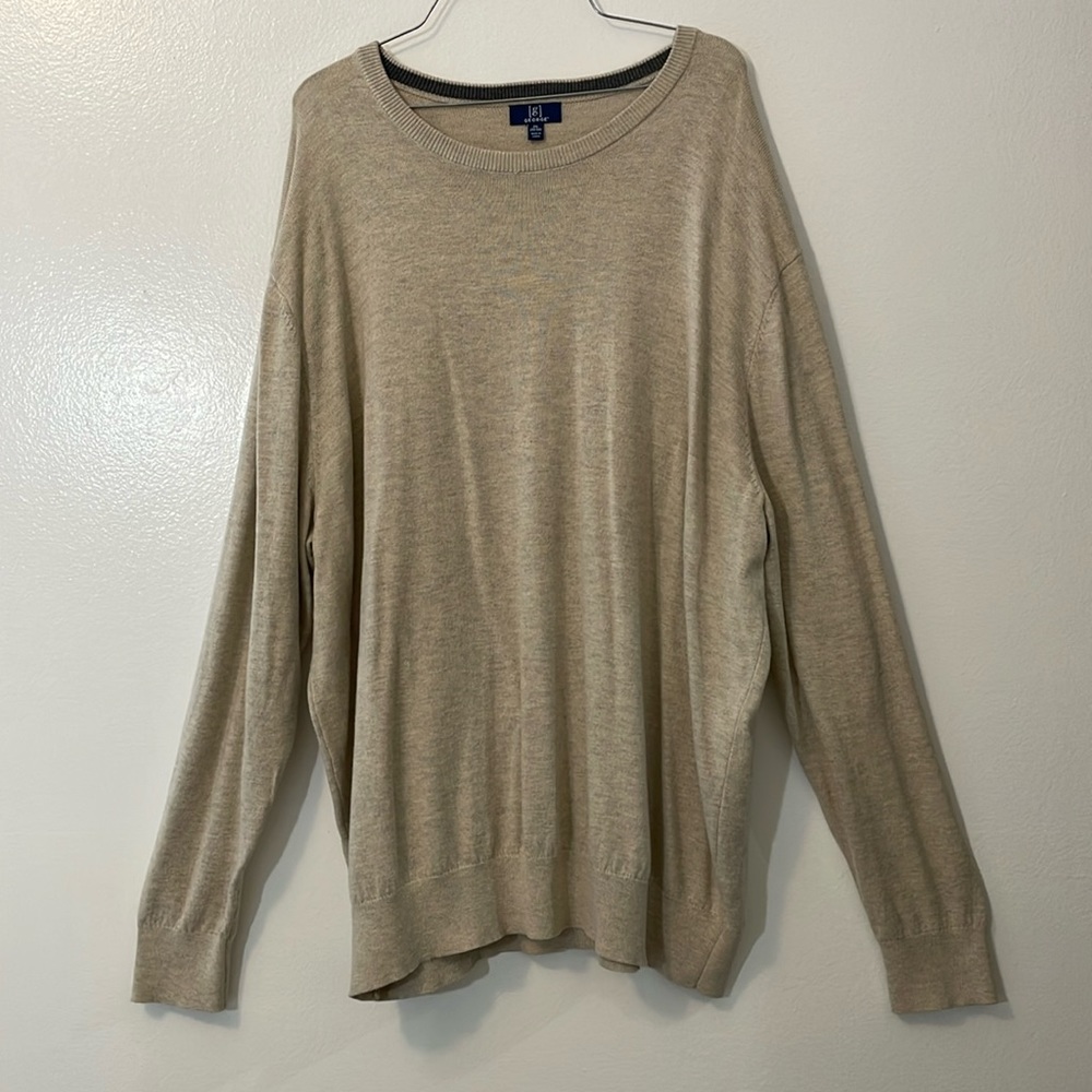 George 2XL 50 - 52 pullover sweater tan / beige 80% cotton 20% polyester
